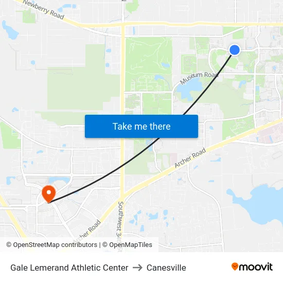 Gale Lemerand Athletic Center to Canesville map
