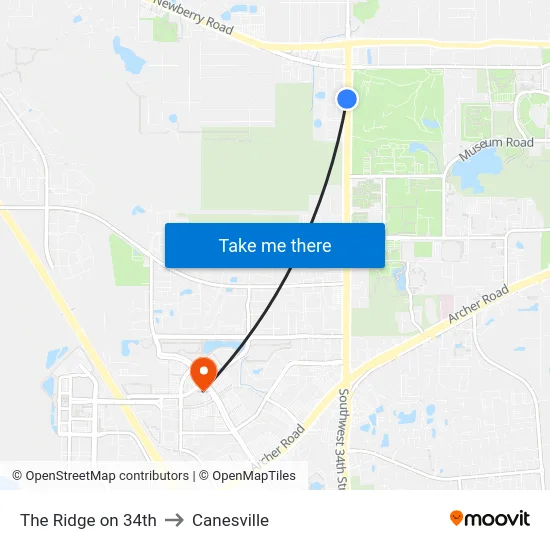 The Ridge on 34th to Canesville map
