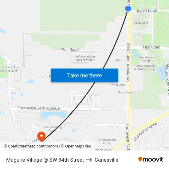 Maguire Village @ SW 34th Street to Canesville map