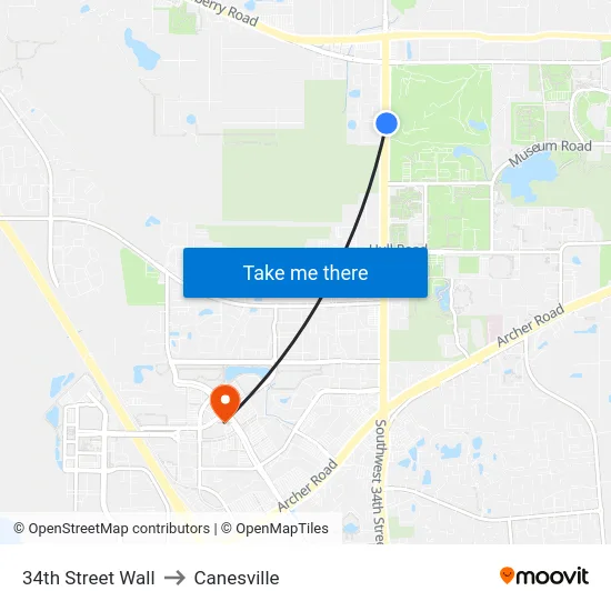 34th Street Wall to Canesville map