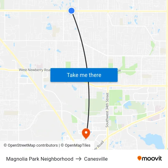 Magnolia Park Neighborhood to Canesville map