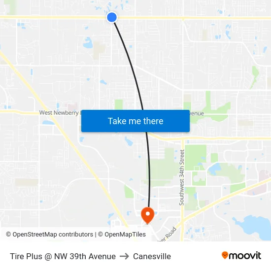 Tire Plus @ NW 39th Avenue to Canesville map