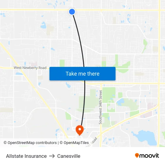 Allstate Insurance to Canesville map