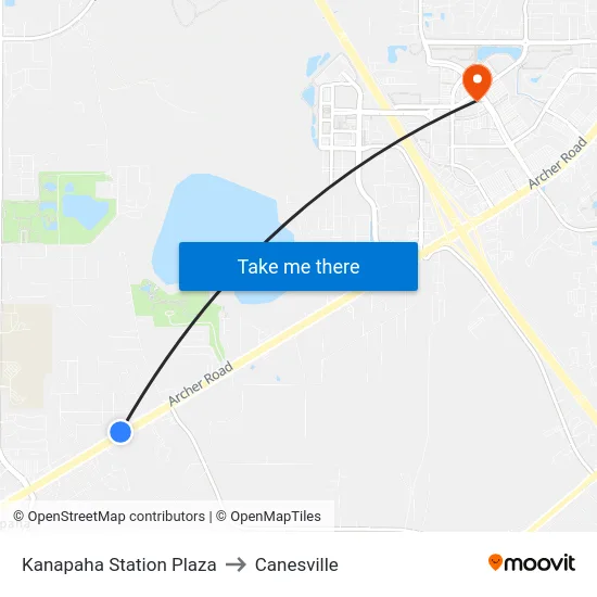 Kanapaha Station Plaza to Canesville map