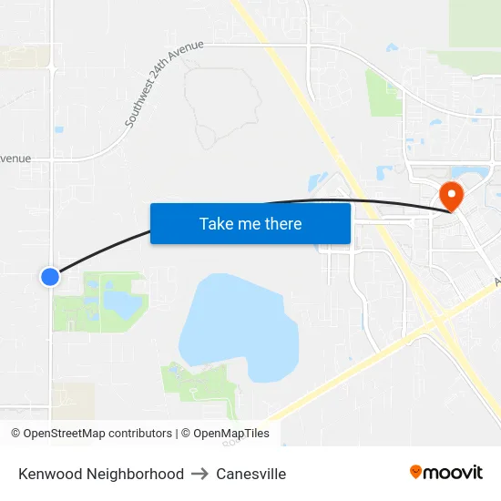 Kenwood Neighborhood to Canesville map