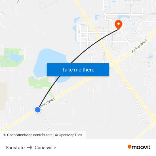 Sunstate to Canesville map