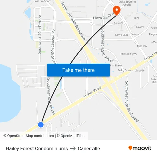 Hailey Forest Condominiums to Canesville map