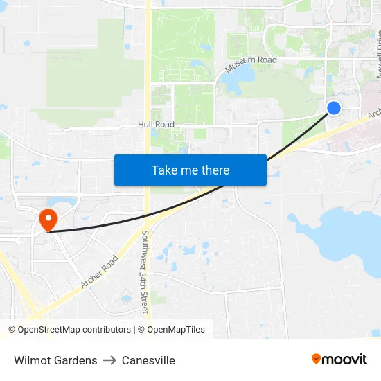 Wilmot Gardens to Canesville map