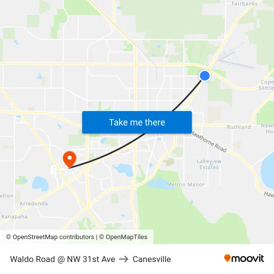 Waldo Road @ NW 31st Ave to Canesville map
