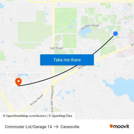 Commuter Lot/Garage 14 to Canesville map