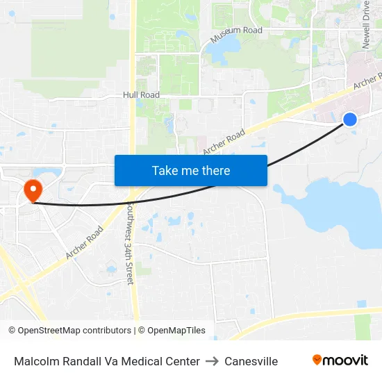 Malcolm Randall Va Medical Center to Canesville map