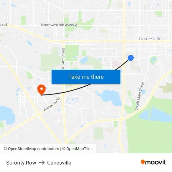 Sorority Row to Canesville map