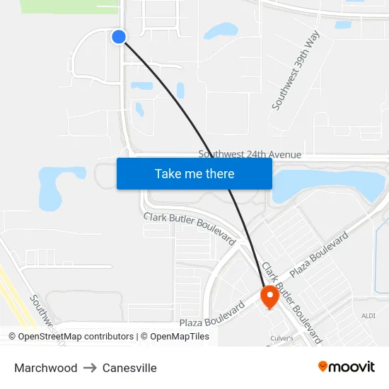 Marchwood to Canesville map