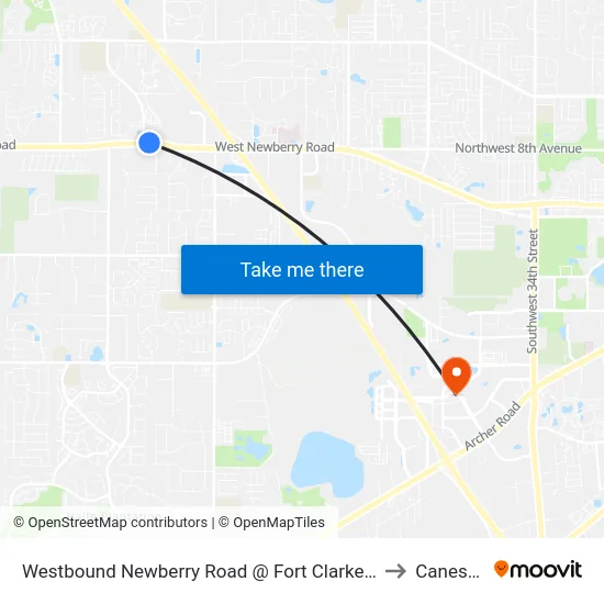 Westbound Newberry Road @ Fort Clarke Boulevard to Canesville map