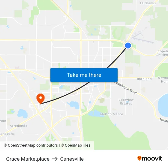 Grace Marketplace to Canesville map