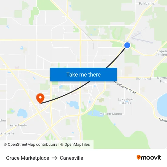 Grace Marketplace to Canesville map