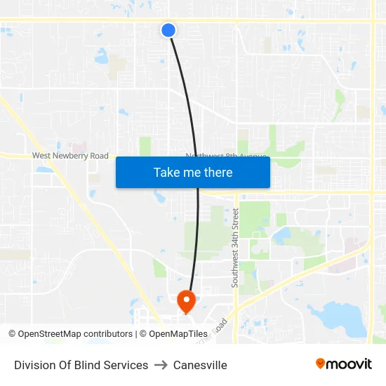 Division Of Blind Services to Canesville map