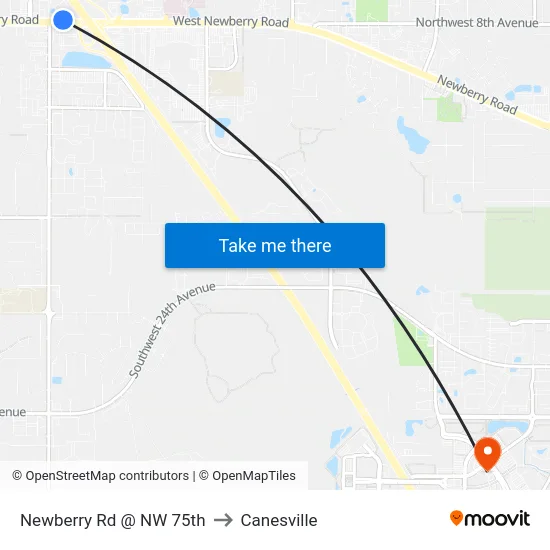 Newberry Rd @ NW 75th to Canesville map