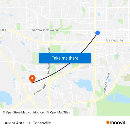Alight Apts to Canesville map