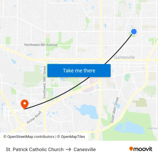 St. Patrick Catholic Church to Canesville map