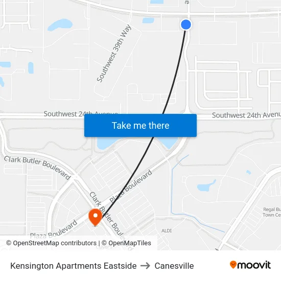 Kensington South @ 38th Terrace to Canesville map