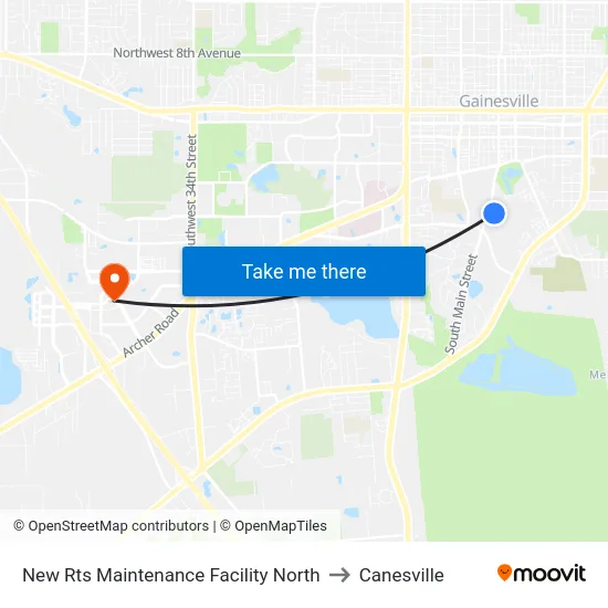 New Rts Maintenance Facility North to Canesville map