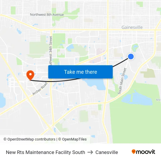 New Rts Maintenance Facility South to Canesville map