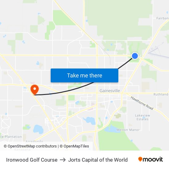Ironwood Golf Course to Jorts Capital of the World map