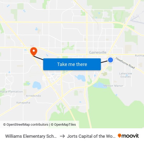 Williams Elementary School to Jorts Capital of the World map