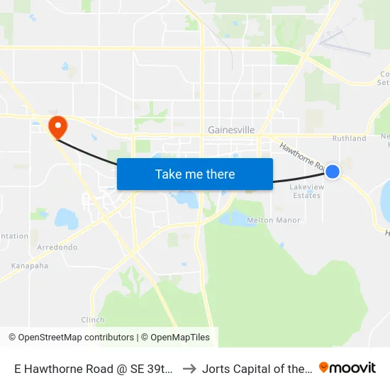 E Hawthorne Road @ SE 39th Terrace to Jorts Capital of the World map