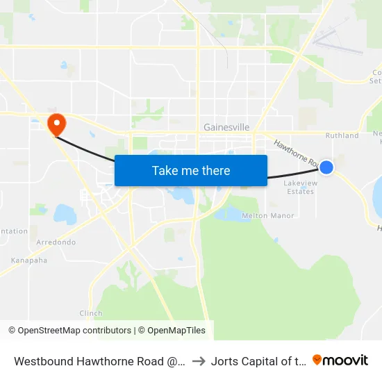 Westbound Hawthorne Road @ SE 39th Street to Jorts Capital of the World map