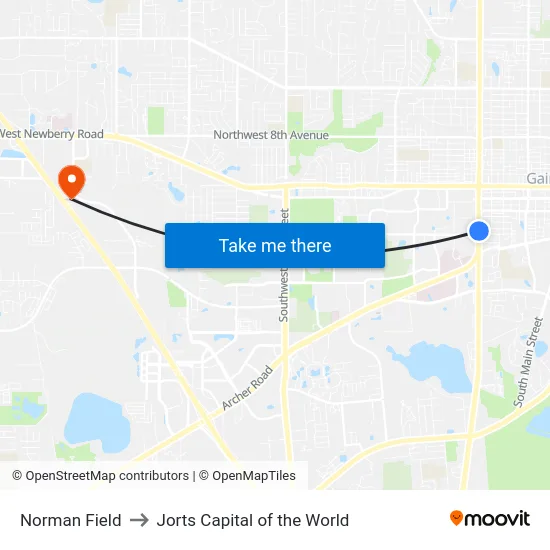 Norman Field to Jorts Capital of the World map
