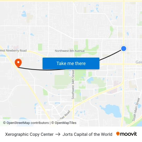 Xerographic Copy Center to Jorts Capital of the World map