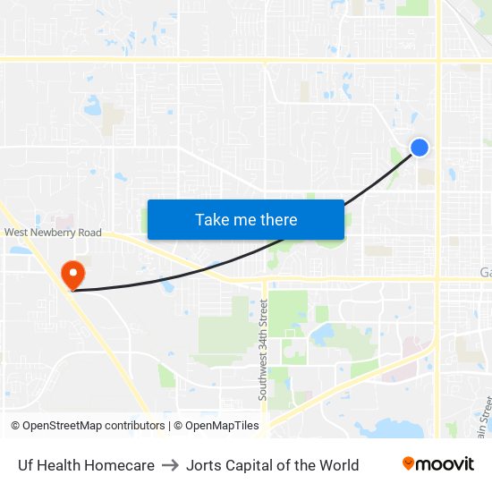 Uf Health Homecare to Jorts Capital of the World map