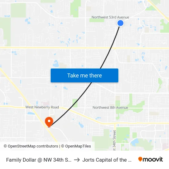 Family Dollar @ NW 34th Street to Jorts Capital of the World map