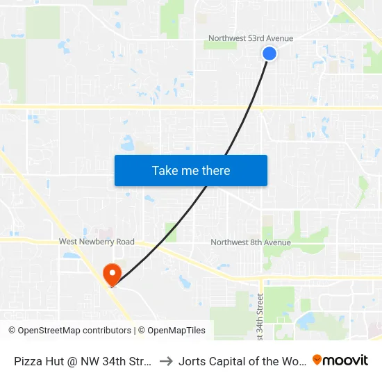 Pizza Hut @ NW 34th Street to Jorts Capital of the World map