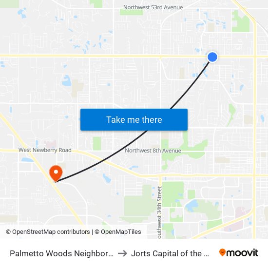 Palmetto Woods Neighborhood to Jorts Capital of the World map