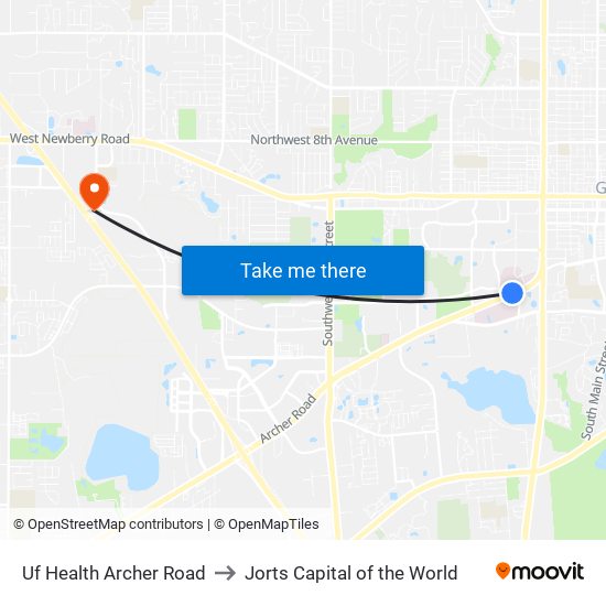 Uf Health Archer Road to Jorts Capital of the World map