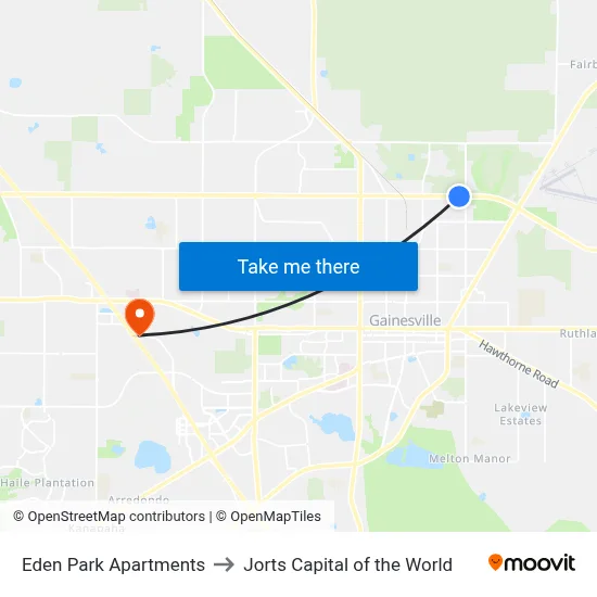 Eden Park Apartments to Jorts Capital of the World map
