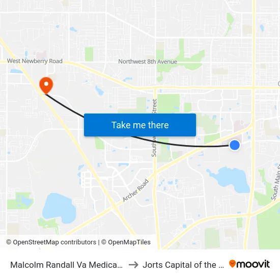 Malcolm Randall Va Medical Center to Jorts Capital of the World map
