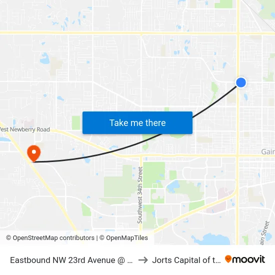 Eastbound NW 23rd Avenue @ NW 13th Street to Jorts Capital of the World map