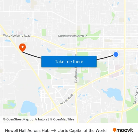 Newell Hall Across Hub to Jorts Capital of the World map