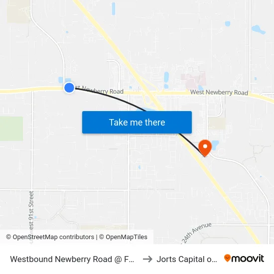 Westbound Newberry Road @ Fort Clarke Boulevard to Jorts Capital of the World map