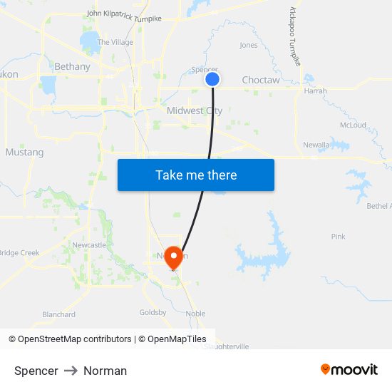 Spencer to Norman map