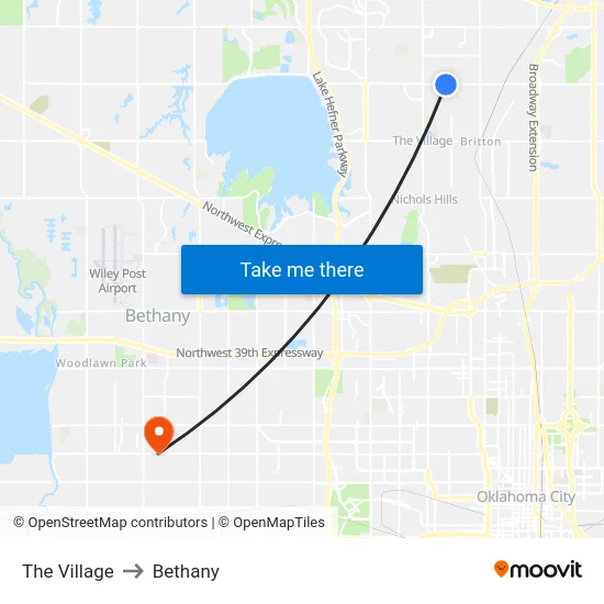 The Village to Bethany map