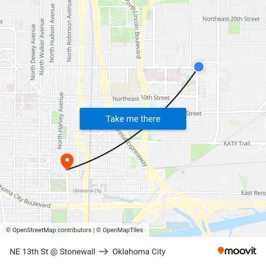 NE 13th St @ Stonewall to Oklahoma City map