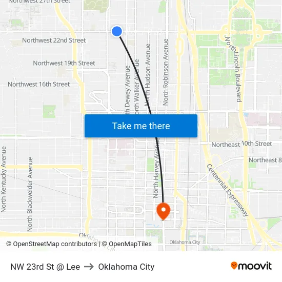 NW 23rd St @ Lee to Oklahoma City map