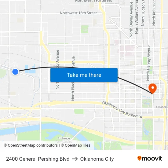 2400 General Pershing Blvd to Oklahoma City map