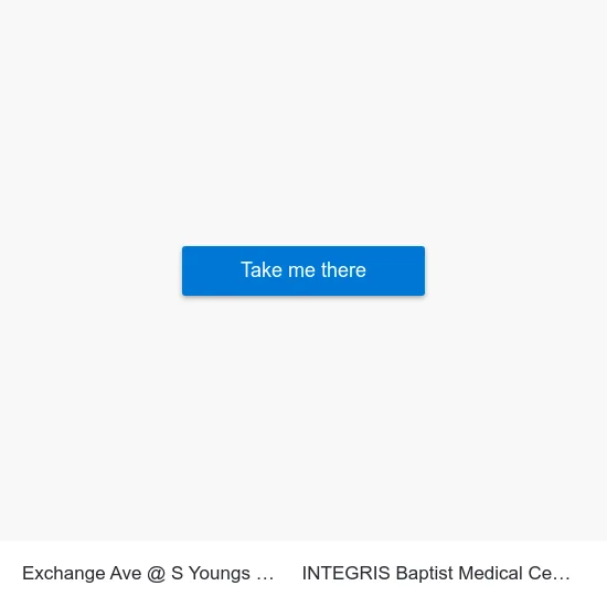 Exchange Ave @ S Youngs Blvd to INTEGRIS Baptist Medical Center map