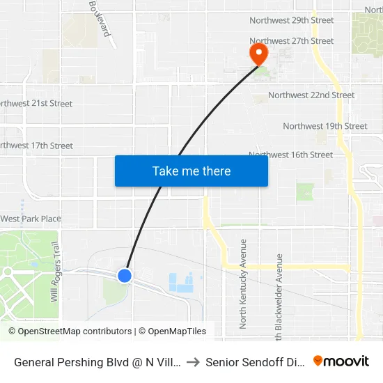 General Pershing Blvd @ N Villa Ave to Senior Sendoff Dinner map